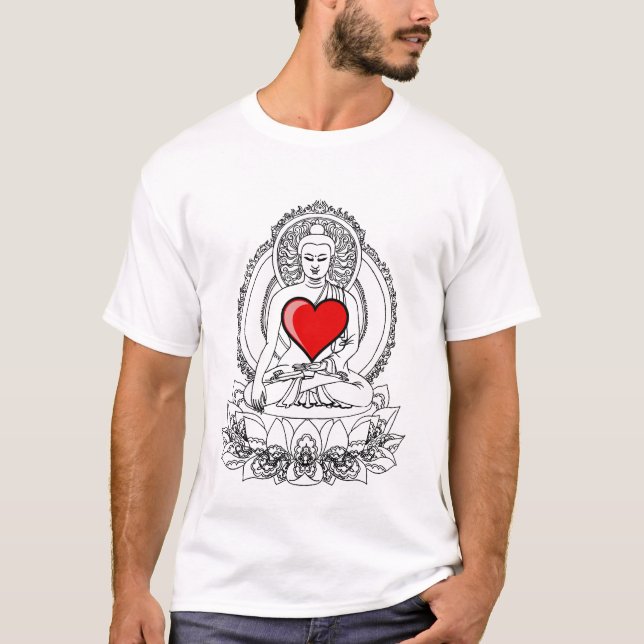 Camiseta Buda con un corazón (Anverso)
