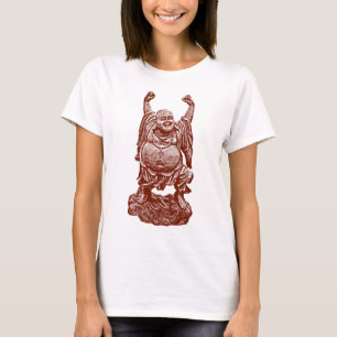 Camiseta Buda de risa (rojo oscuro)