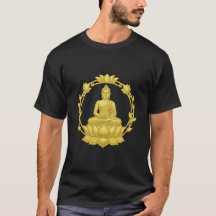 Buda dorado con marco de loto