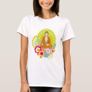 Camiseta Buda en las flores de primavera