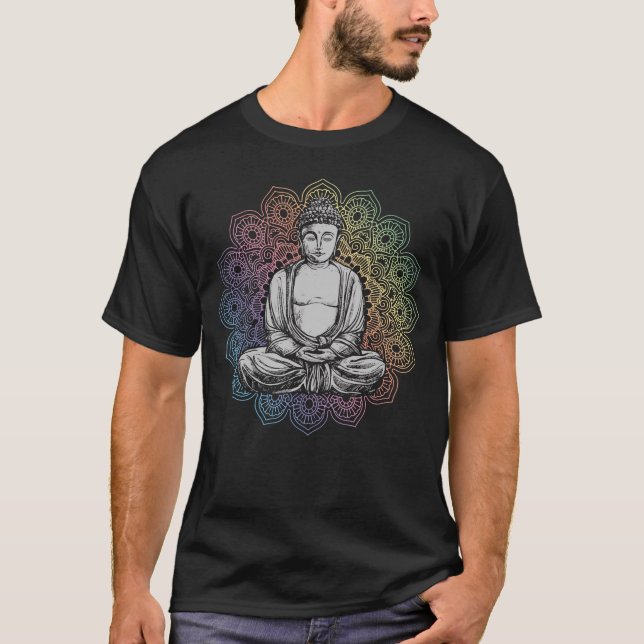 Camiseta Buda Mandala Yoga Budismo espiritual (Anverso)