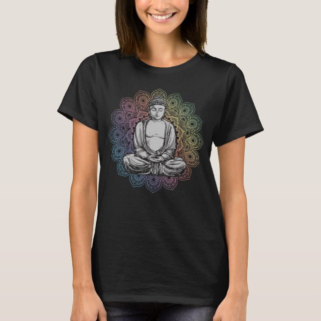 Camiseta Buda Mandala Yoga Budismo espiritual (Anverso)