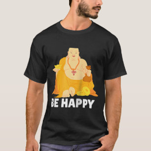 Camiseta Buda Monk Namaste rezando sonrisa Feliz risa