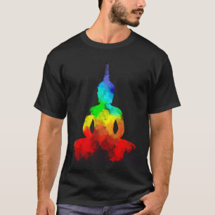Camiseta Buda Rainbow Love Yoga Pose T Namaste