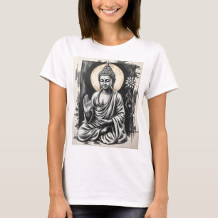 Camiseta Buda Serene - Arte de paz y tranquilidad en carbón