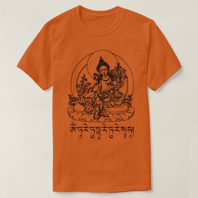 Camiseta Buda Verde Tara Mantra Budismo tibetano Vajrayan (Diseño del anverso)