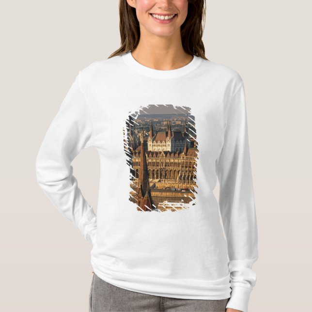 Camiseta Budapest, Hungría, río Danubio, Parlamento (Anverso)