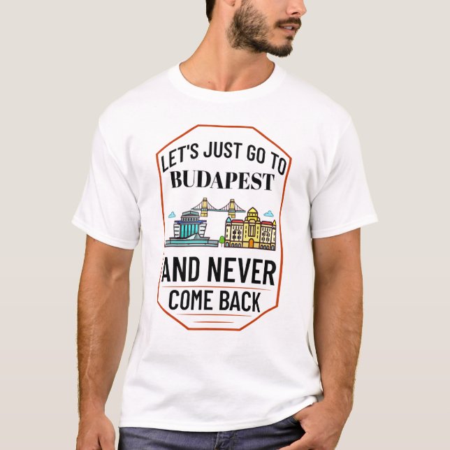 Camiseta Budapest Hungría: Viaje al mapa de la ciudad de Hu (Anverso)