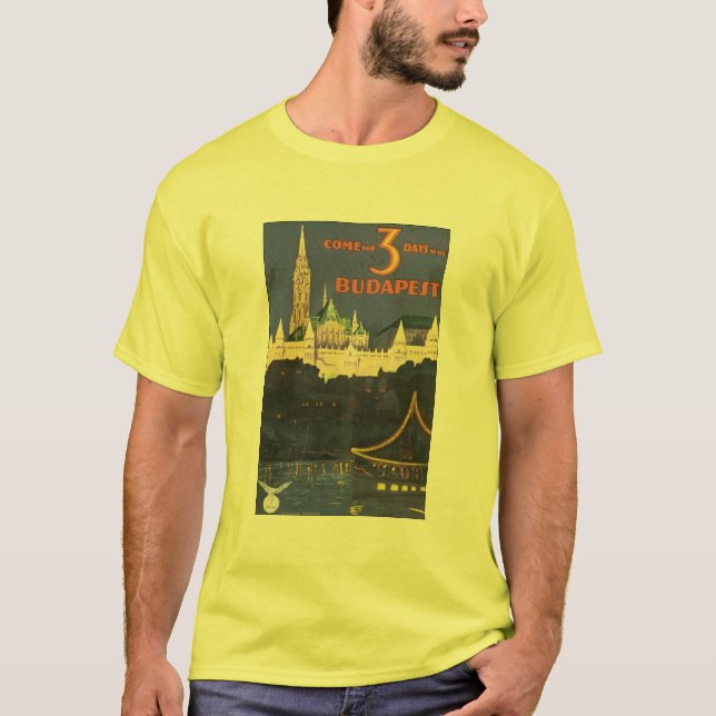 Camiseta Budapest Vintage Travel Poster (Anverso)