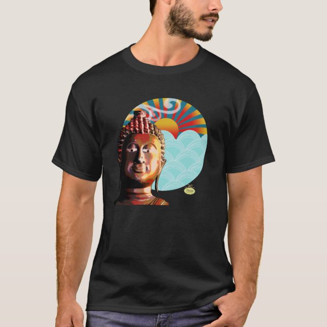 Camiseta Buddha, fondo de viento y agua (Anverso)