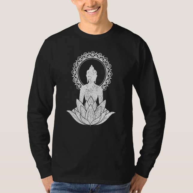 Camiseta Buddha Mandala Lotus Flor Yoga Zen Buddhism Spir (Anverso)