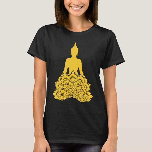 Camiseta Buddha Monk Namaste Praying Pray Smile Happy Laugh (Anverso)