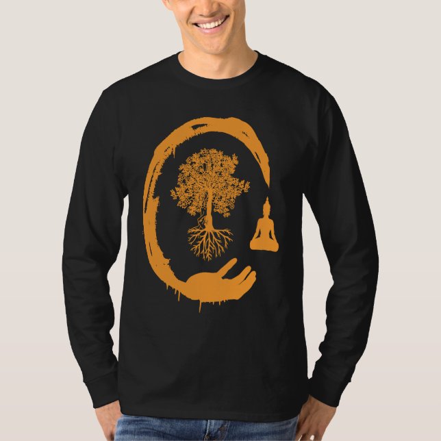 Camiseta Buddha Monk Namaste Praying Pray Smile Happy Laugh (Anverso)