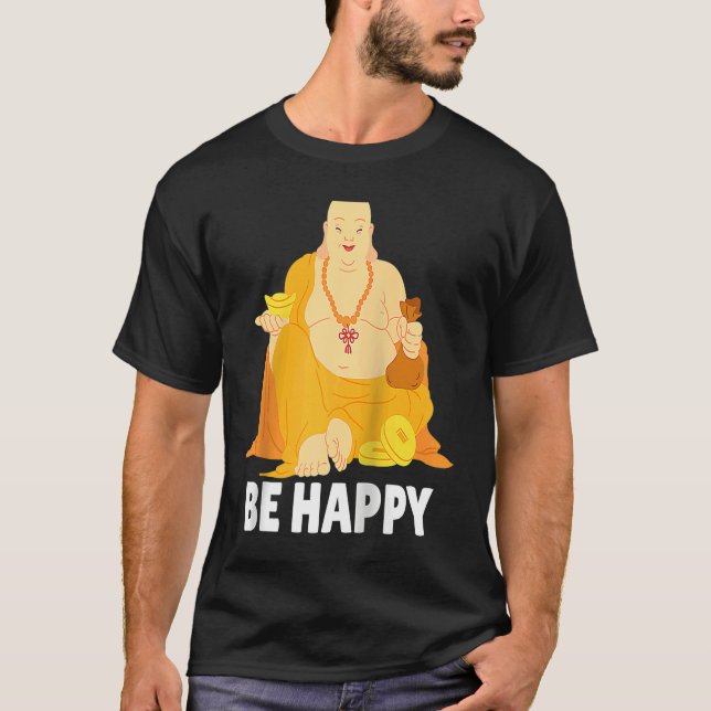Camiseta Buddha Monk Namaste Praying Pray Smile Happy Laugh (Anverso)