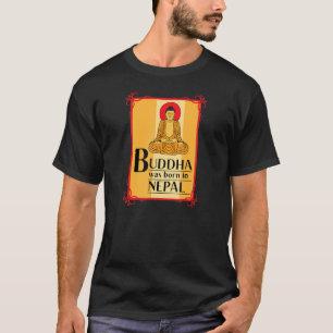 Camiseta Buddha Nació En Nepal Fuente Nepali Nepalesa Scri