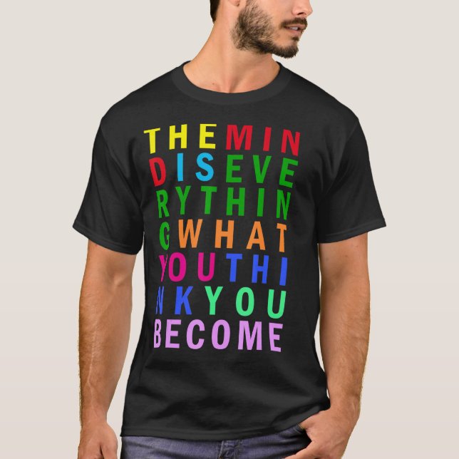 Camiseta Buddha Practicando la Mentalidad Rainbow Inspirati (Anverso)