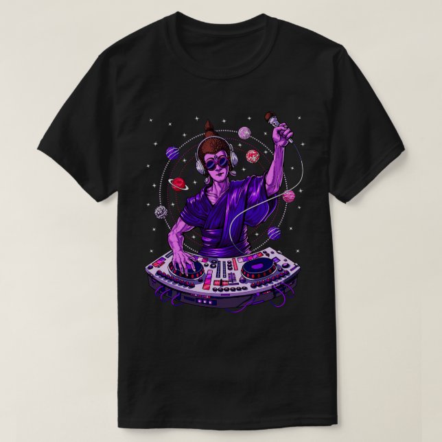 Camiseta Buddha Psytrance DJ (Diseño del anverso)