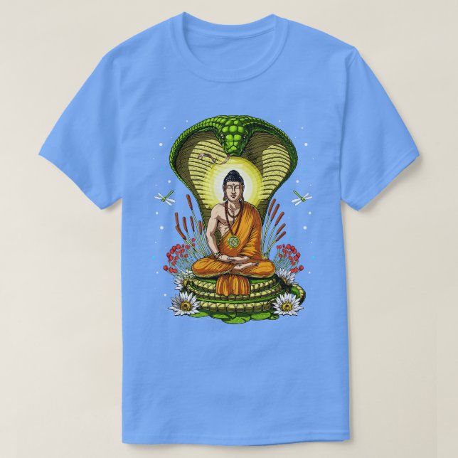 Camiseta Buddha Zen Cobra Meditación (Diseño del anverso)