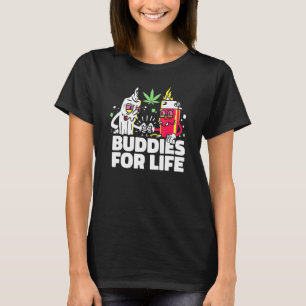 Camiseta Buddies For Life Weed Funny Junkie Lighter Y Nosot