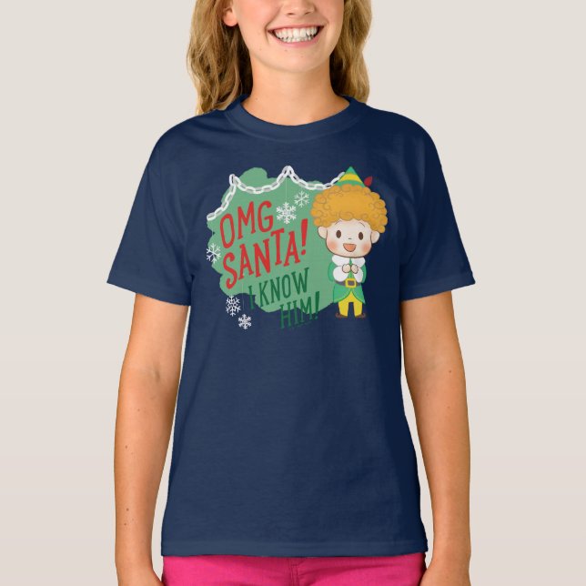 Camiseta ¡Buddy el Elf Dios mío Santa! ¡Lo Conozco! (Anverso)