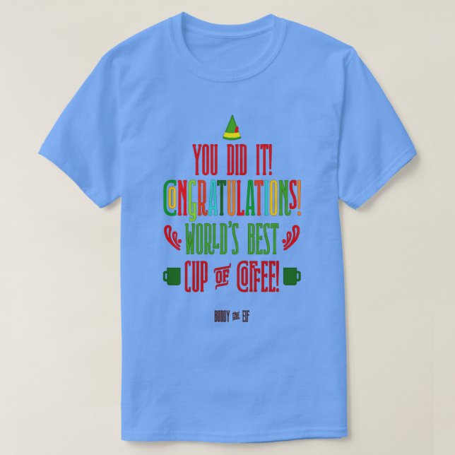 Camiseta Buddy The Elf Worldis Mejor Copa De Café (Diseño del anverso)