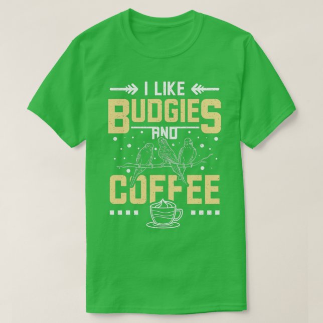 Camiseta Budgerigars Y Café (Diseño del anverso)