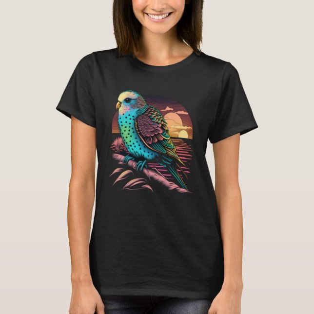 Camiseta Budgie Beach Budgerigar Parakeet Bird Summer  2 (Anverso)