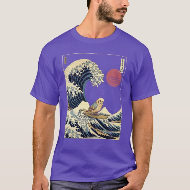 Camiseta Budgie Bird Kanagawa Japanese Surfing Wave friends (Anverso)
