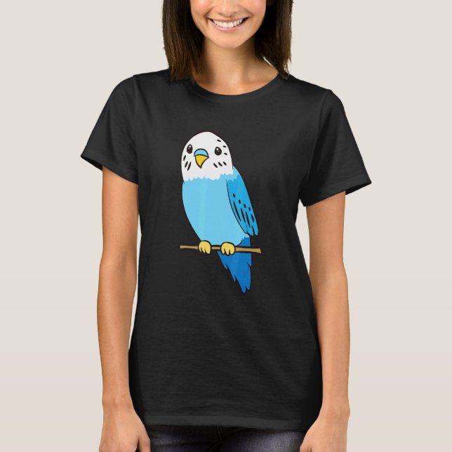 Camiseta Budgie Bird Parakeet Cute Parakeet Blue (Anverso)