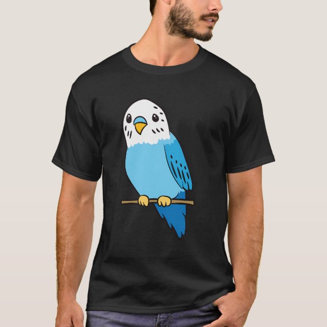 Camiseta Budgie Bird Parakeet Cute Parakeet Blue (Anverso)