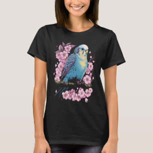 Camiseta Budgie Budgerigar Bird Japan Cherry Sakura Flow