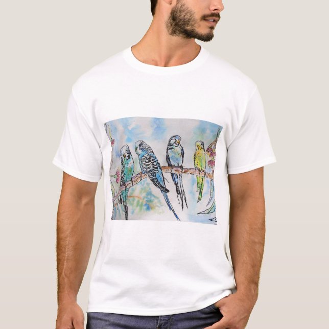 Camiseta Budgie Budgerigar Birds Bird Wildlife T Shirt (Anverso)