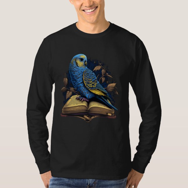 Camiseta Budgie Budgerigar Book Parakeet Bird Bookworm Read (Anverso)