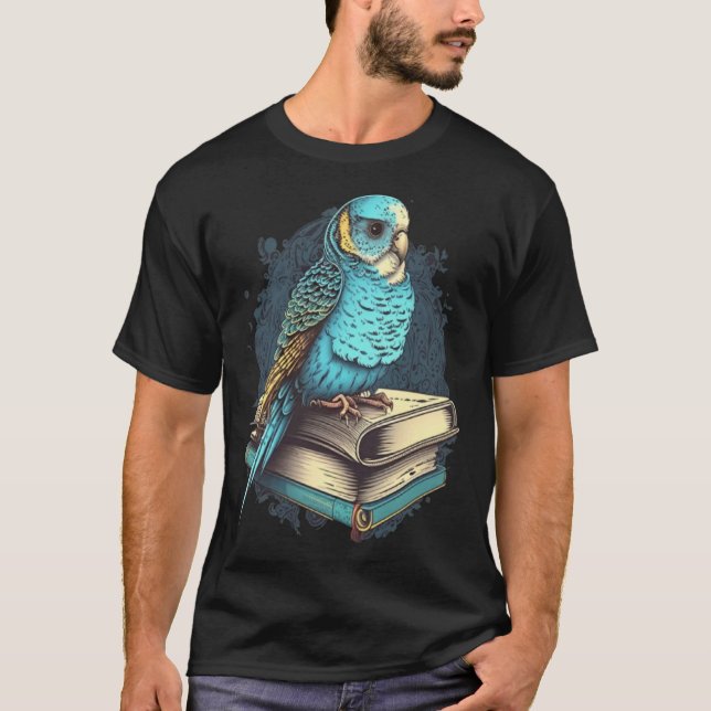 Camiseta Budgie Budgerigar Book Parakeet Bird Bookworm Read (Anverso)