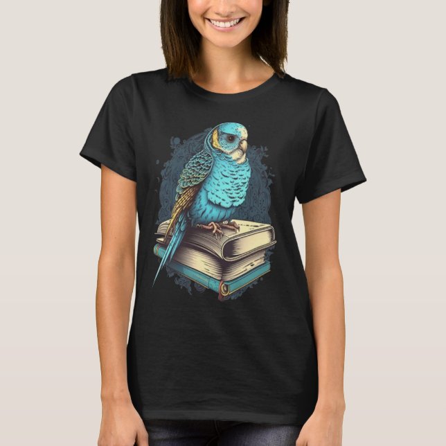Camiseta Budgie Budgerigar Book Parakeet Bird Bookworm Read (Anverso)