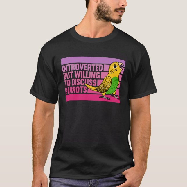 Camiseta Budgie Budgerigar, introvertido pero Parroteado (Anverso)