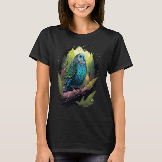 Camiseta Budgie Budgerigar Parakeet Bird Naturaleza Birdwat (Anverso)