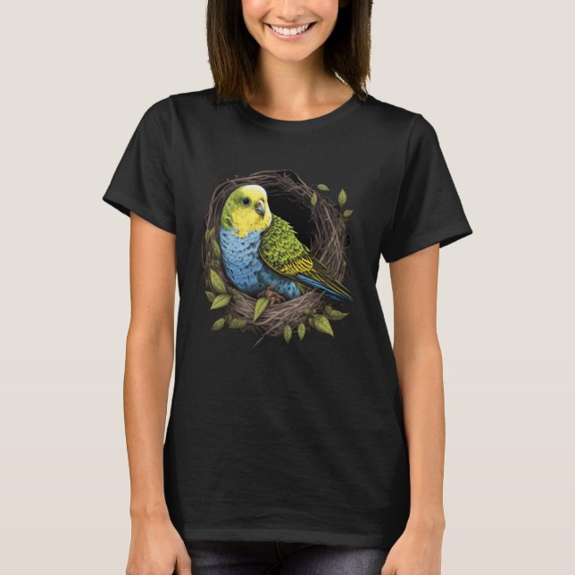 Camiseta Budgie Budgerigar Parakeet Bird Nest  2 (Anverso)