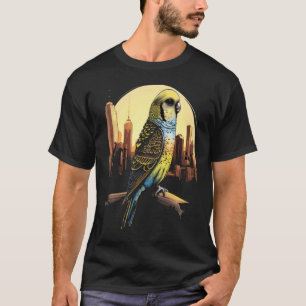 Camiseta Budgie Budgerigar Parakeet City Skyline Parrot Bir