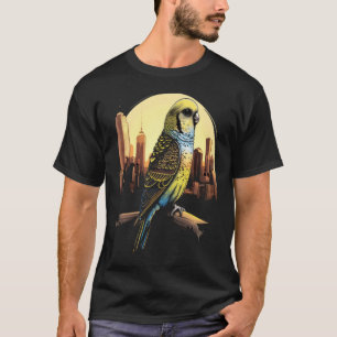 Camiseta Budgie Budgerigar Parakeet City Skyline Parrot Bir