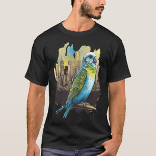 Camiseta Budgie Budgerigar Parakeet City Skyline Parrot Bir