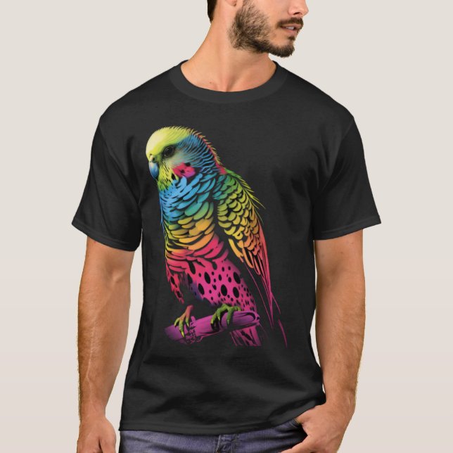 Camiseta Budgie Budgerigar Parakeet Mascota Bird Dueño Pop  (Anverso)