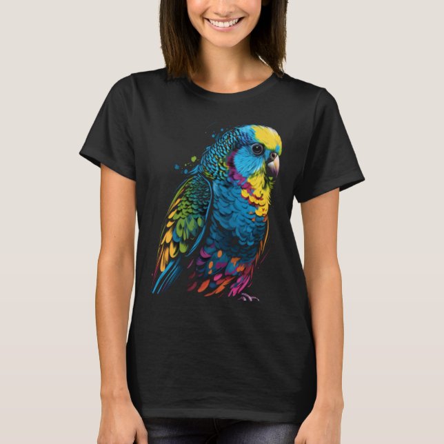 Camiseta Budgie Budgerigar Parakeet Pet Bird Owner Pop  3 (Anverso)