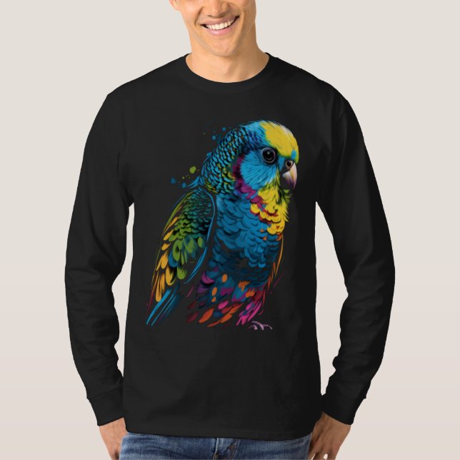 Camiseta Budgie Budgerigar Parakeet Pet Bird Owner Pop  3 (Anverso)