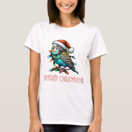 Camiseta Budgie Budgerigar Parrot Navidades Gorra Xmas