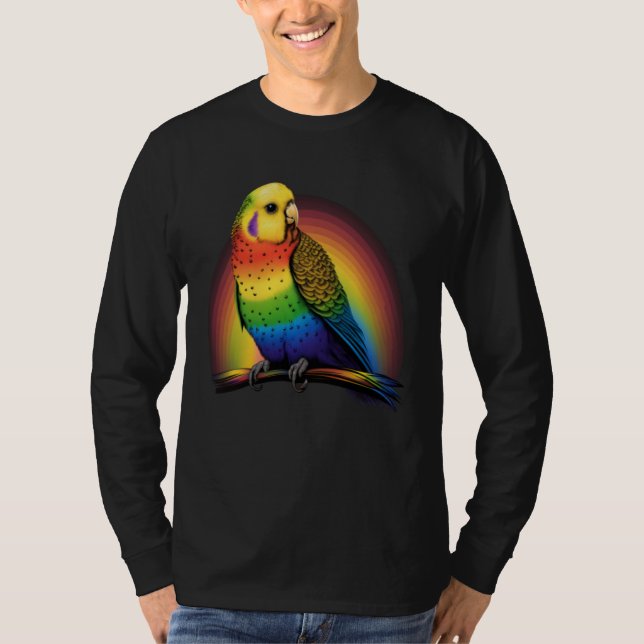 Camiseta Budgie Budgies Birds Rainbow Budgerigar Parakeet   (Anverso)