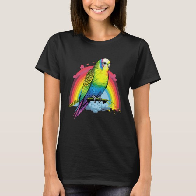 Camiseta Budgie Budgies Birds Rainbow Budgerigar Parakeet   (Anverso)