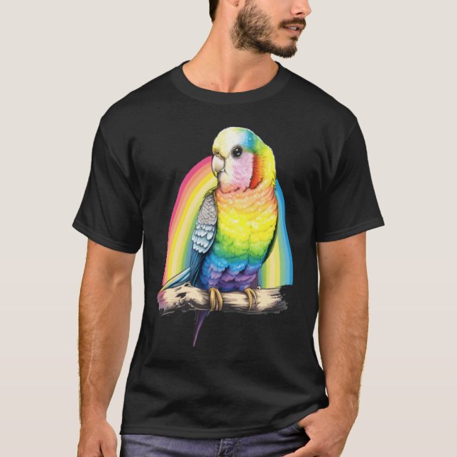 Camiseta Budgie Budgies Birds Rainbow Budgerigar Parakeet (Anverso)