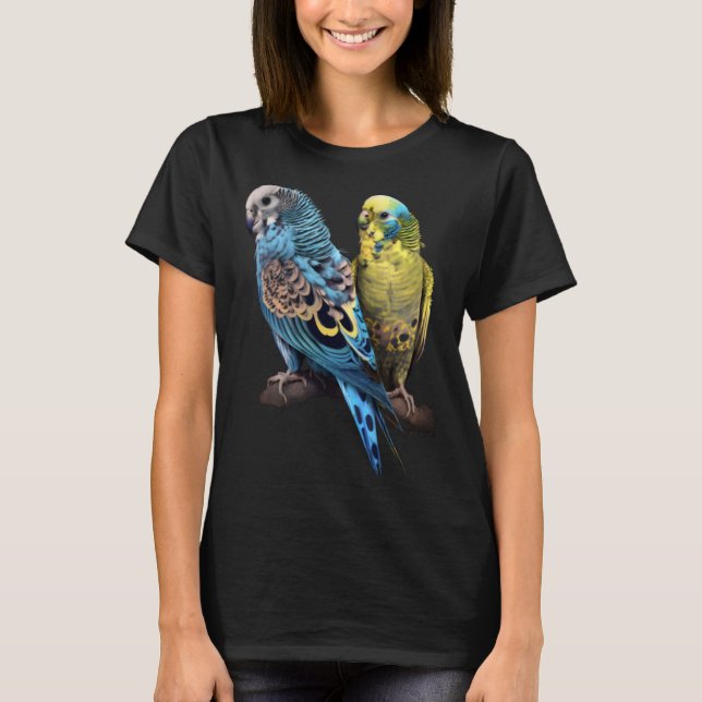 Camiseta Budgie Budgies Budgerigar Parakeet Birds Birdwatch (Anverso)