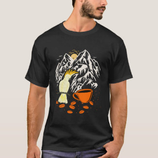 Camiseta Budgie Coffee Mountain Budgerigar Parakeet Bird Pe